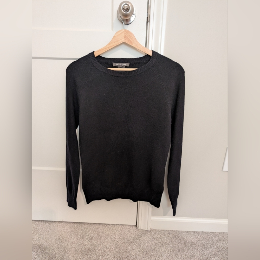French Connection Black Crew Neck Sweater Cosysoft Raglan Crew NWT Medium